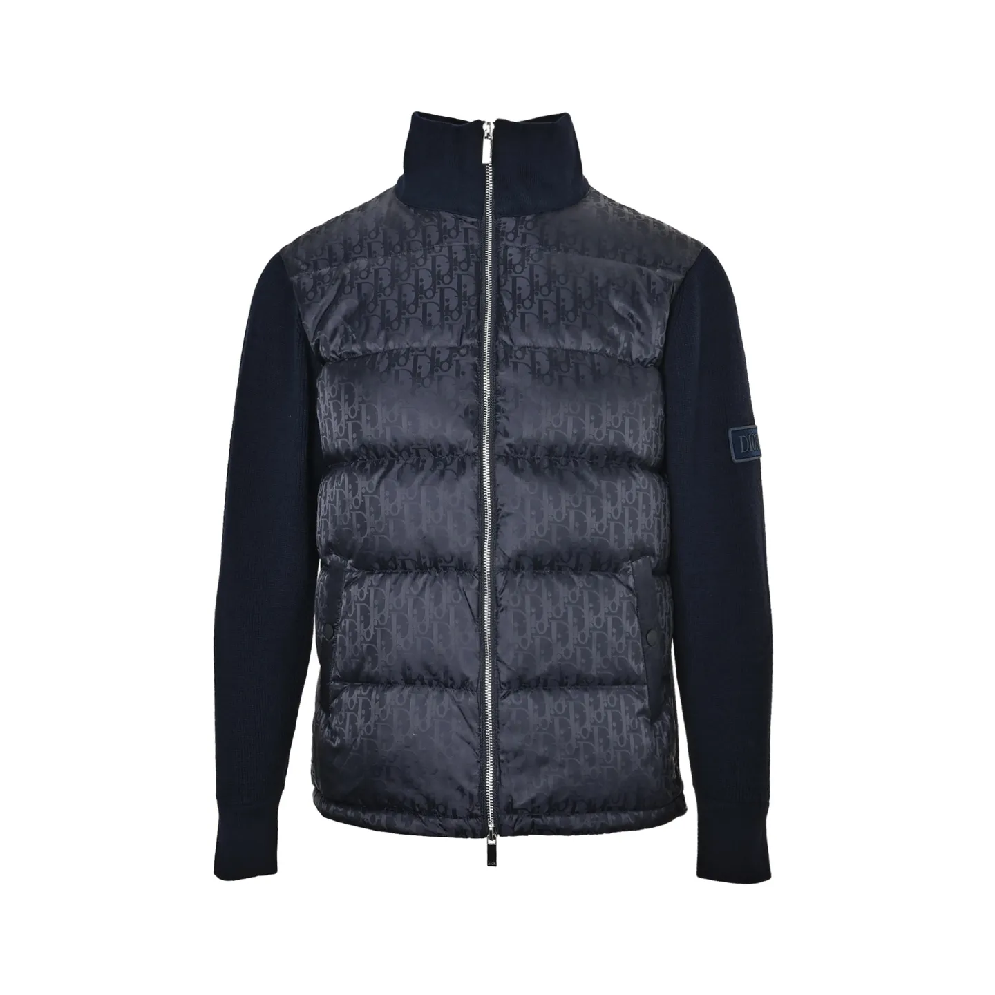 Dior/Dior jacquard full print knit patchwork down jacket