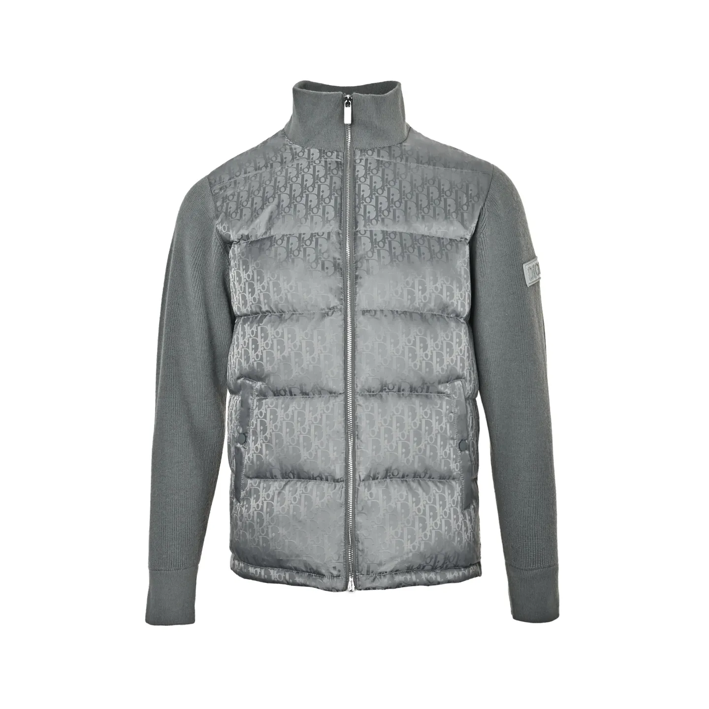 Dior/Dior jacquard full print knit patchwork down jacket