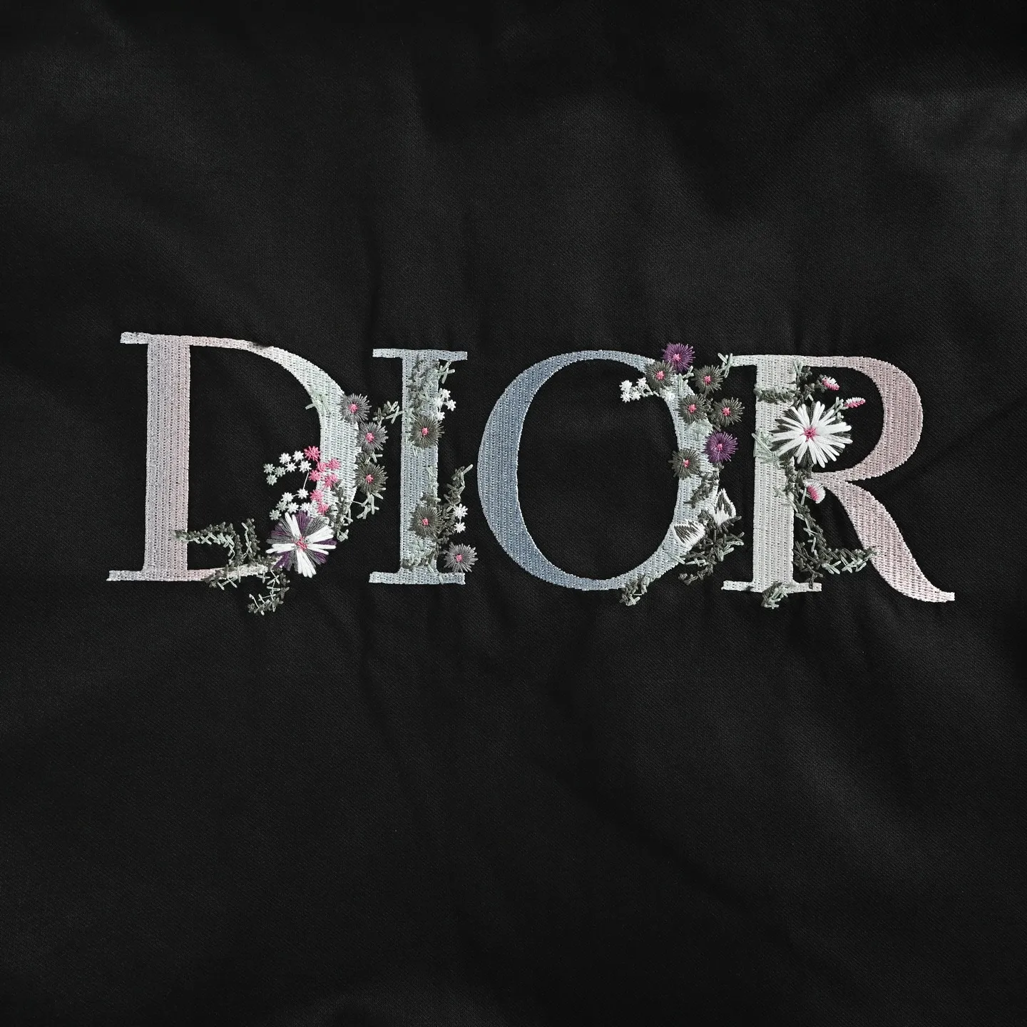 Dior/Dior Floral Embroidered Logo Baseball Jersey Jacket