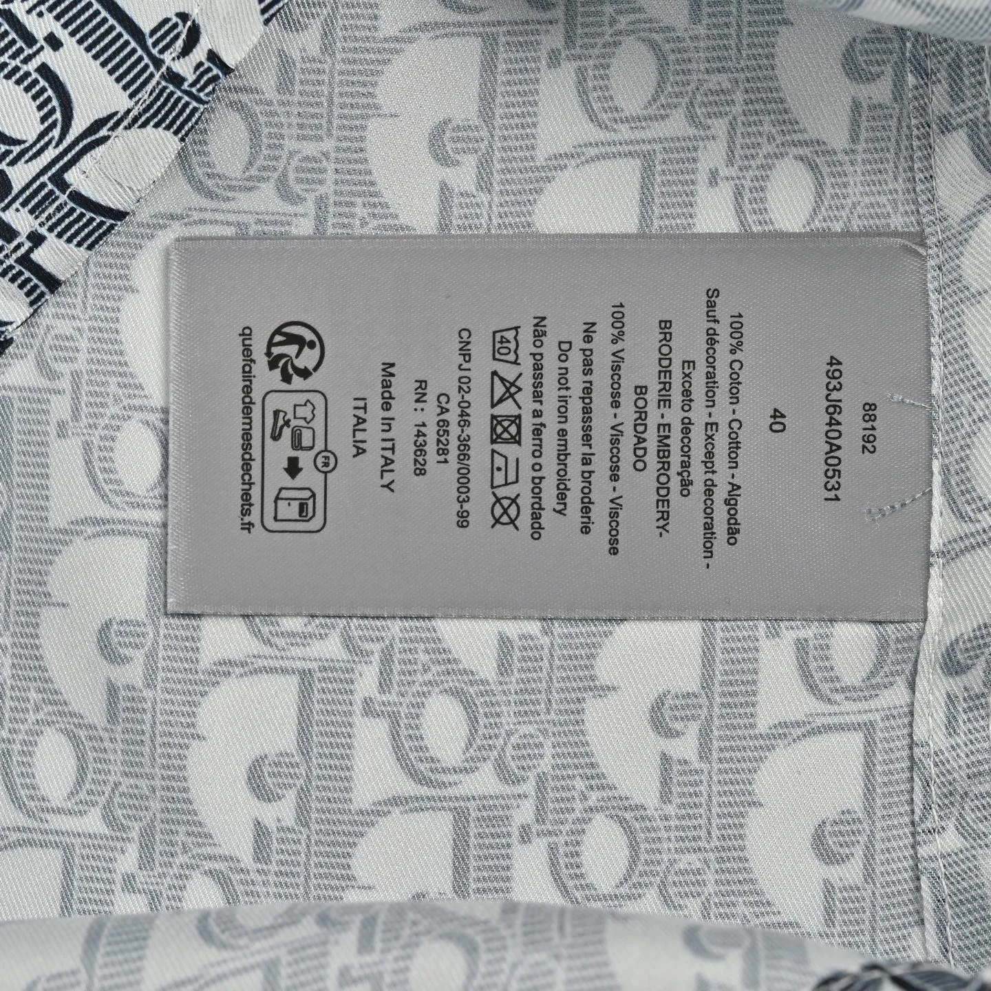 Dior/Dior 25ss jacquard full print shirt