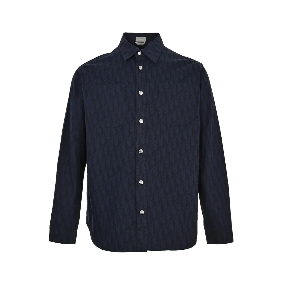 Dior/Dior 22ss Classic all-over printed presbyopic denim shirt jacket