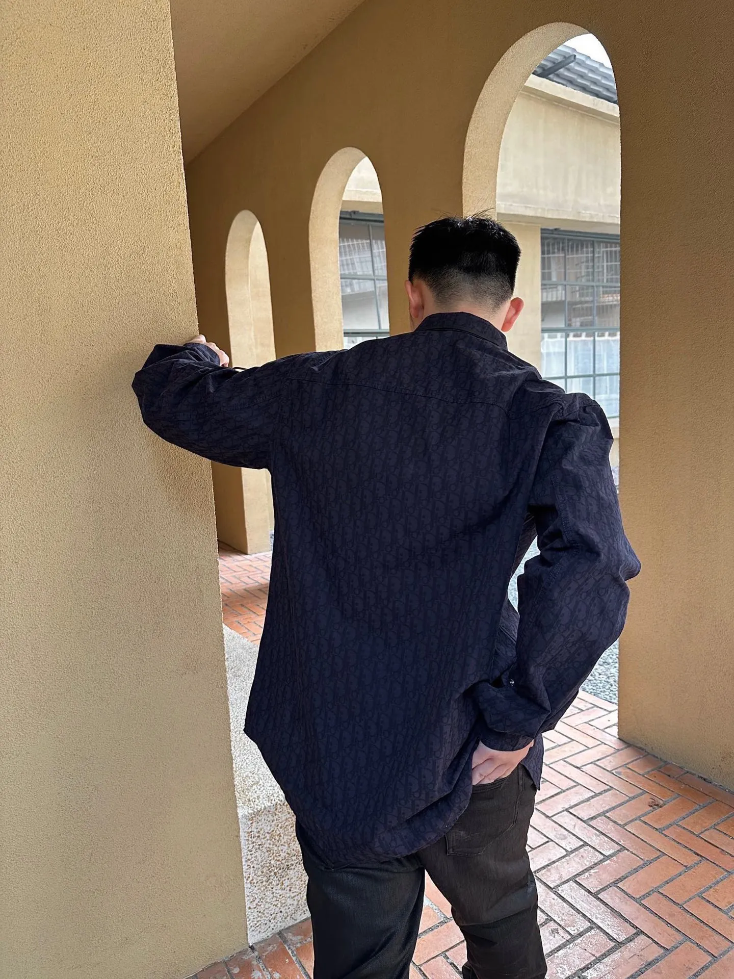 Dior/Dior 22ss Classic all-over printed presbyopic denim shirt jacket