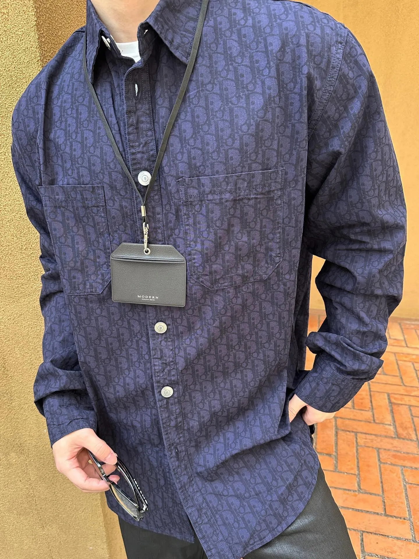 Dior/Dior 22ss Classic all-over printed presbyopic denim shirt jacket