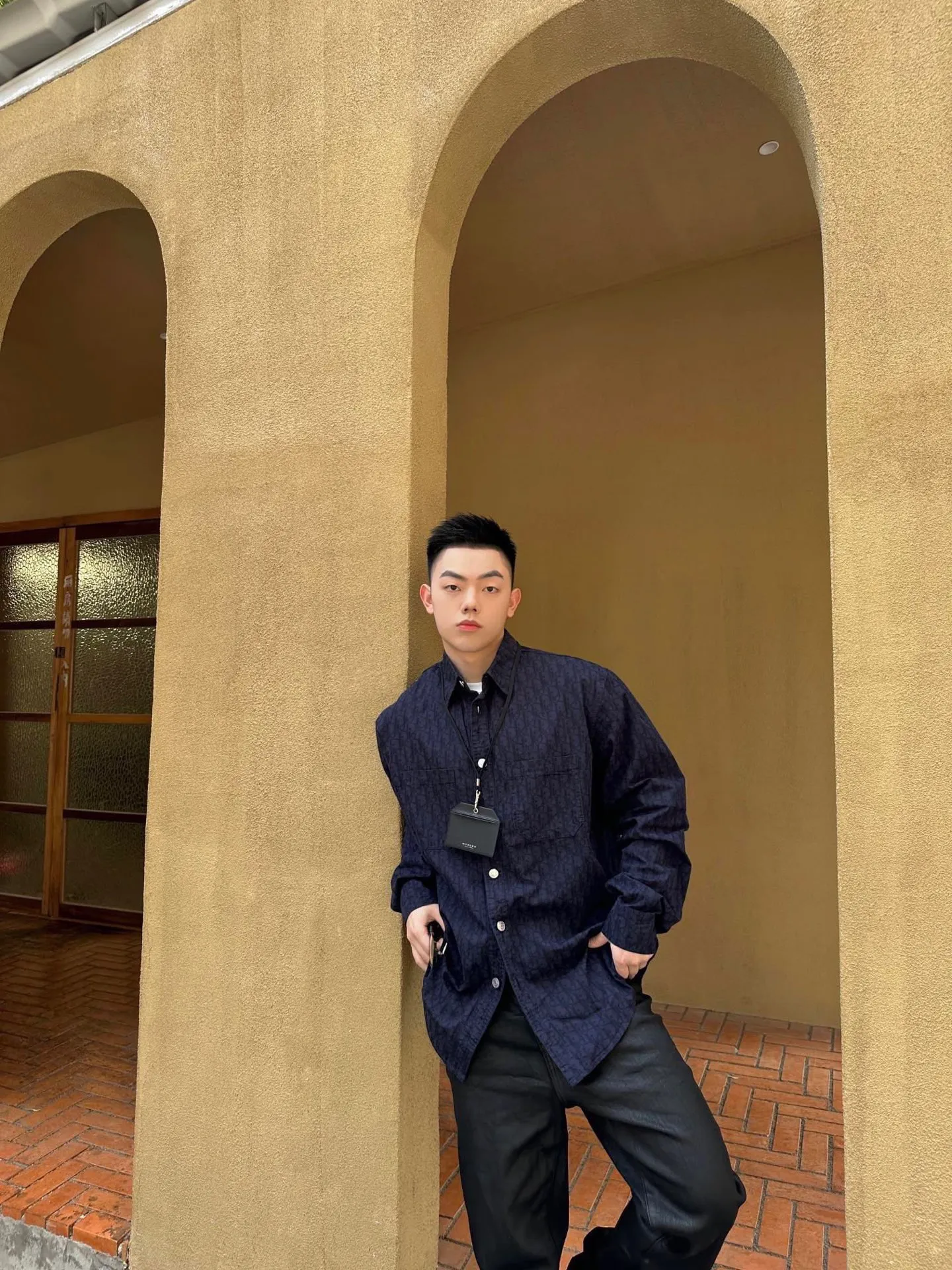 Dior/Dior 22ss Classic all-over printed presbyopic denim shirt jacket