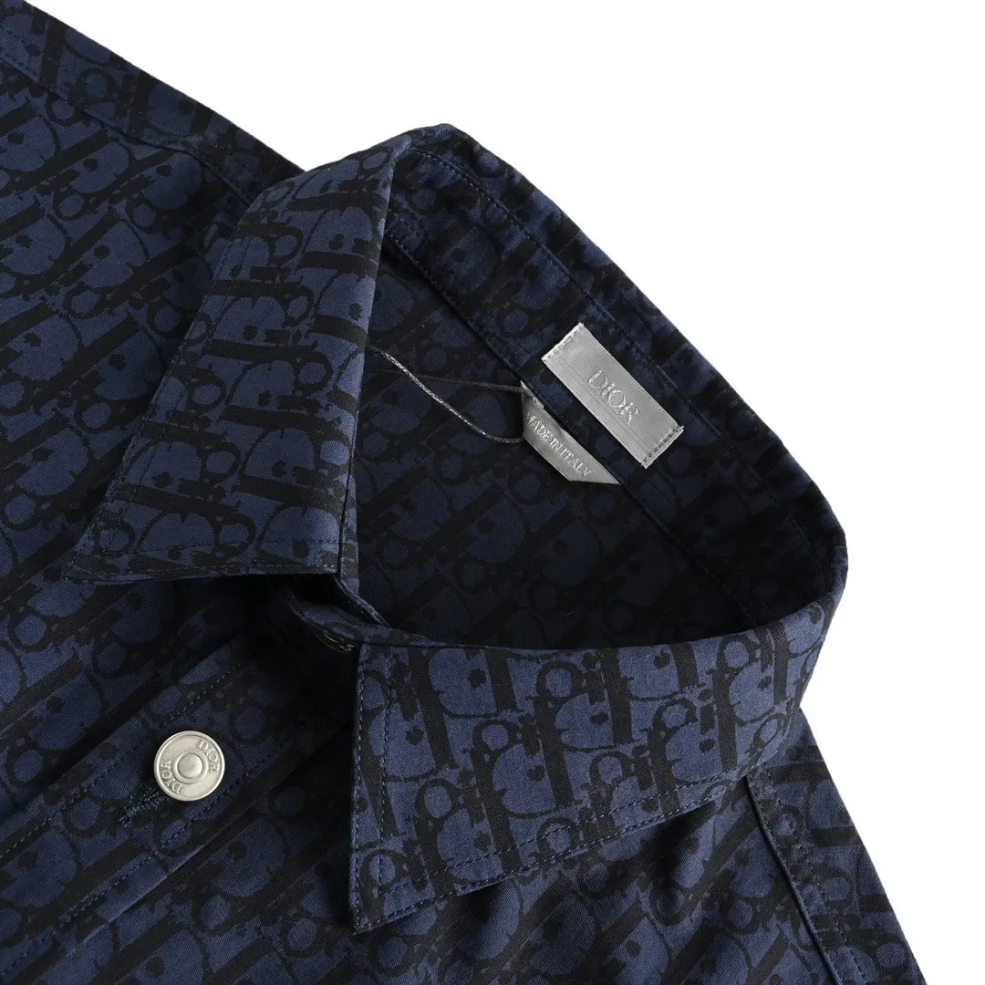 Dior/Dior 22ss Classic all-over printed presbyopic denim shirt jacket
