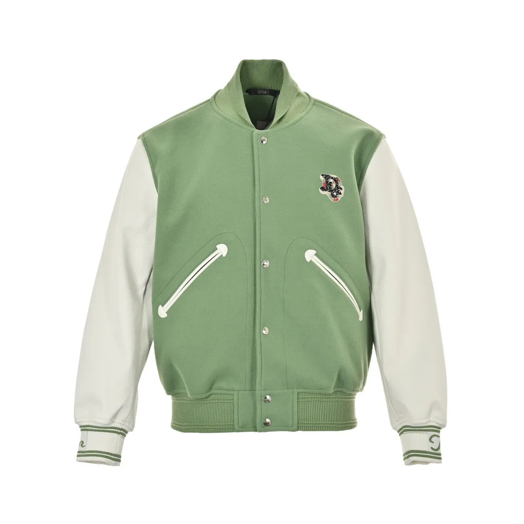 Dior/Dior 23Fw Beaded Floral Wool Baseball Jacket Jacket