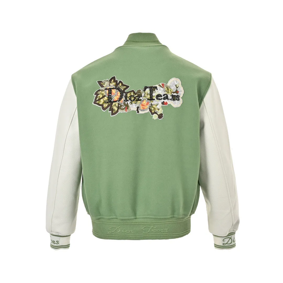 Dior/Dior 23Fw Beaded Floral Wool Baseball Jacket Jacket