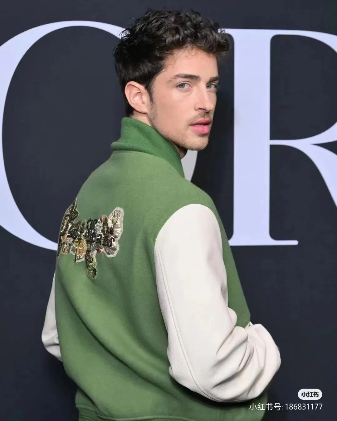Dior/Dior 23Fw Beaded Floral Wool Baseball Jacket Jacket