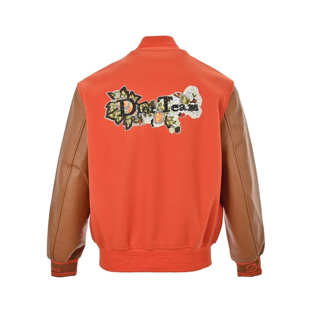 Dior/Dior 23Fw Beaded Floral Wool Baseball Jacket Jacket