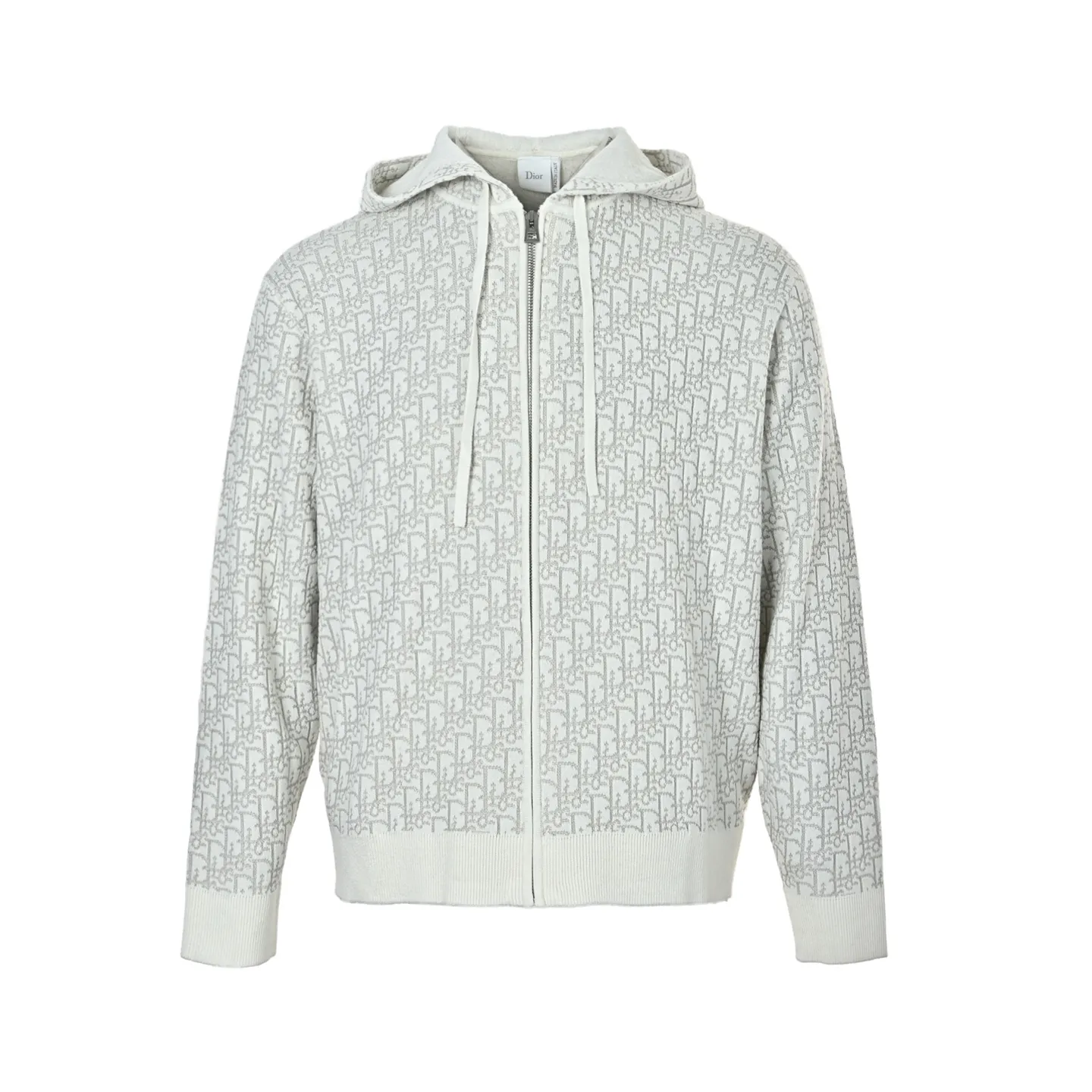 Dior Fully Printed Hooded Zipped Knitted Jacket
