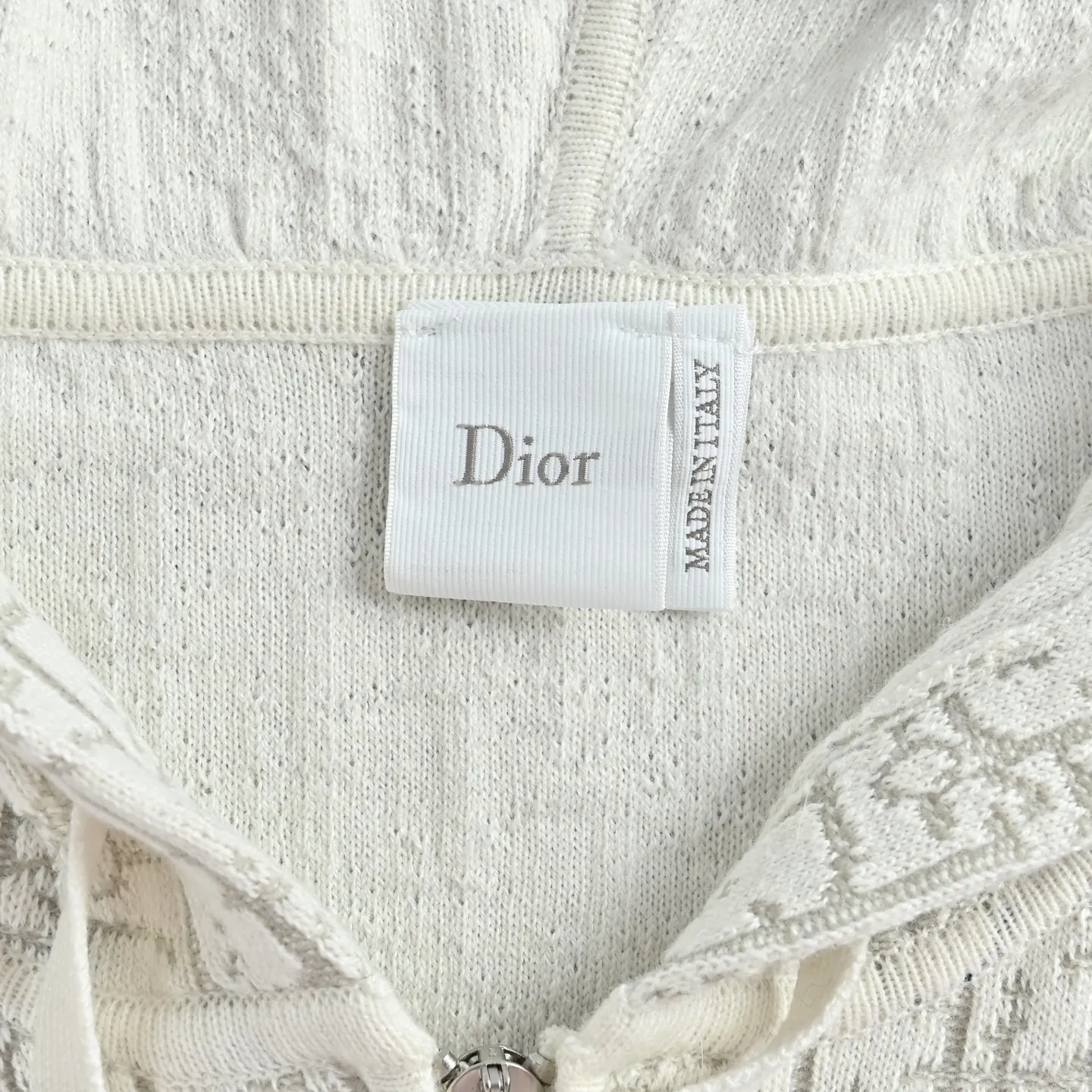 Dior Fully Printed Hooded Zipped Knitted Jacket