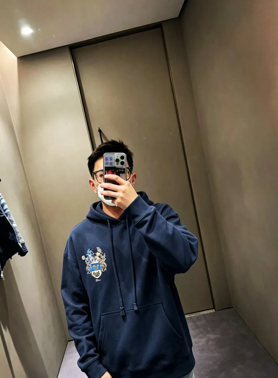 Dior/Dior Bee Logo Embroidered Hooded Sweatshirt
