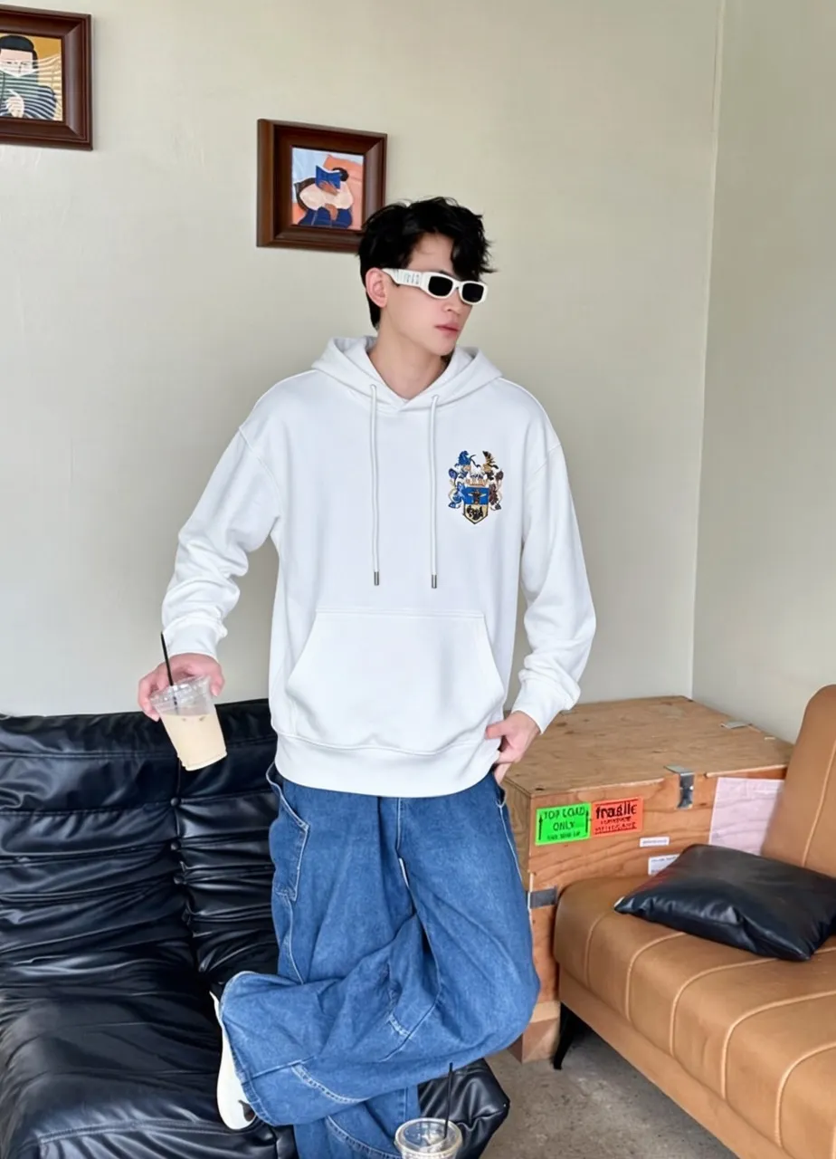 Dior/Dior Bee Logo Embroidered Hooded Sweatshirt