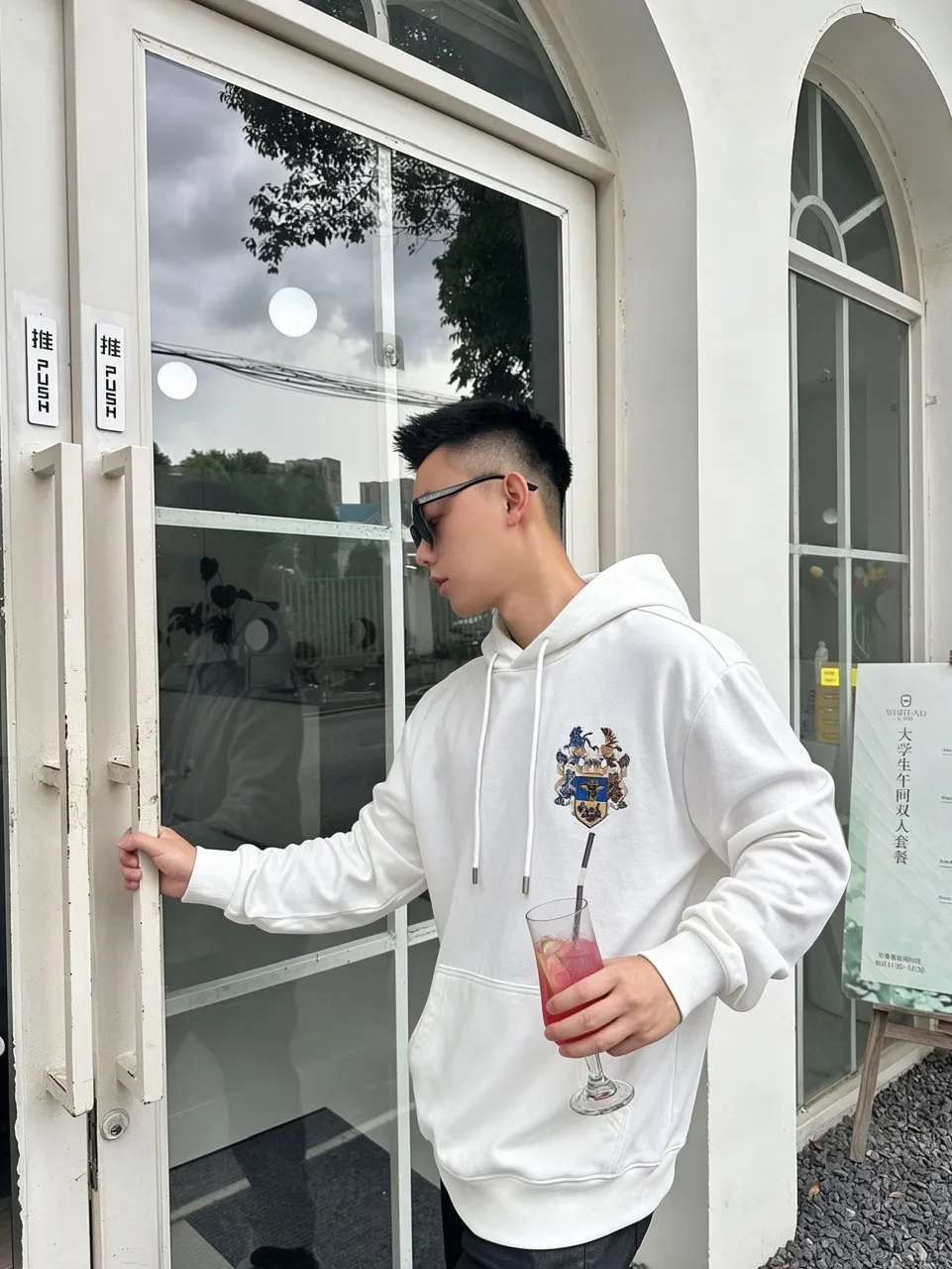Dior/Dior Bee Logo Embroidered Hooded Sweatshirt