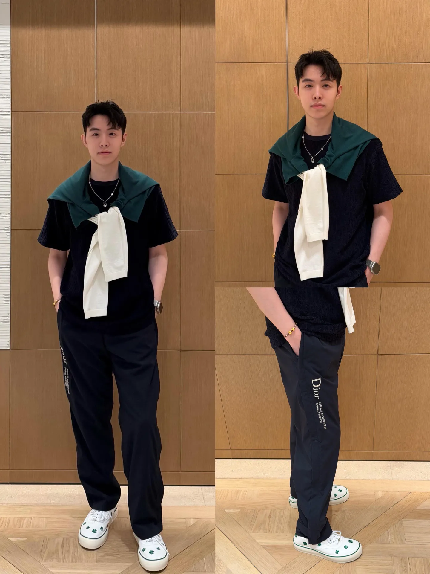 Dior/Dior 26ss Side Letter Logo Embroidered Casual Trousers