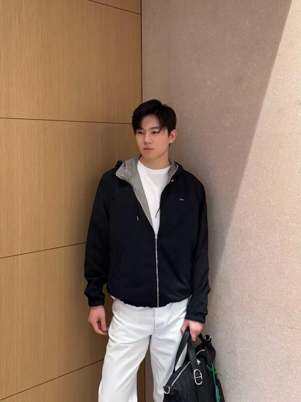 Dior/Dior reversible jacquard hooded jacket