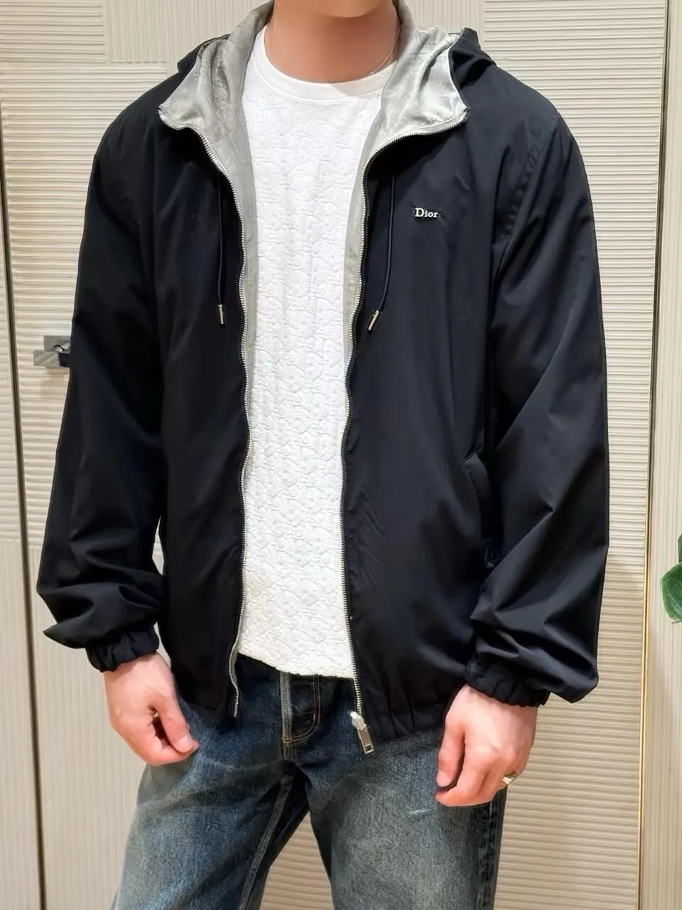 Dior/Dior reversible jacquard hooded jacket
