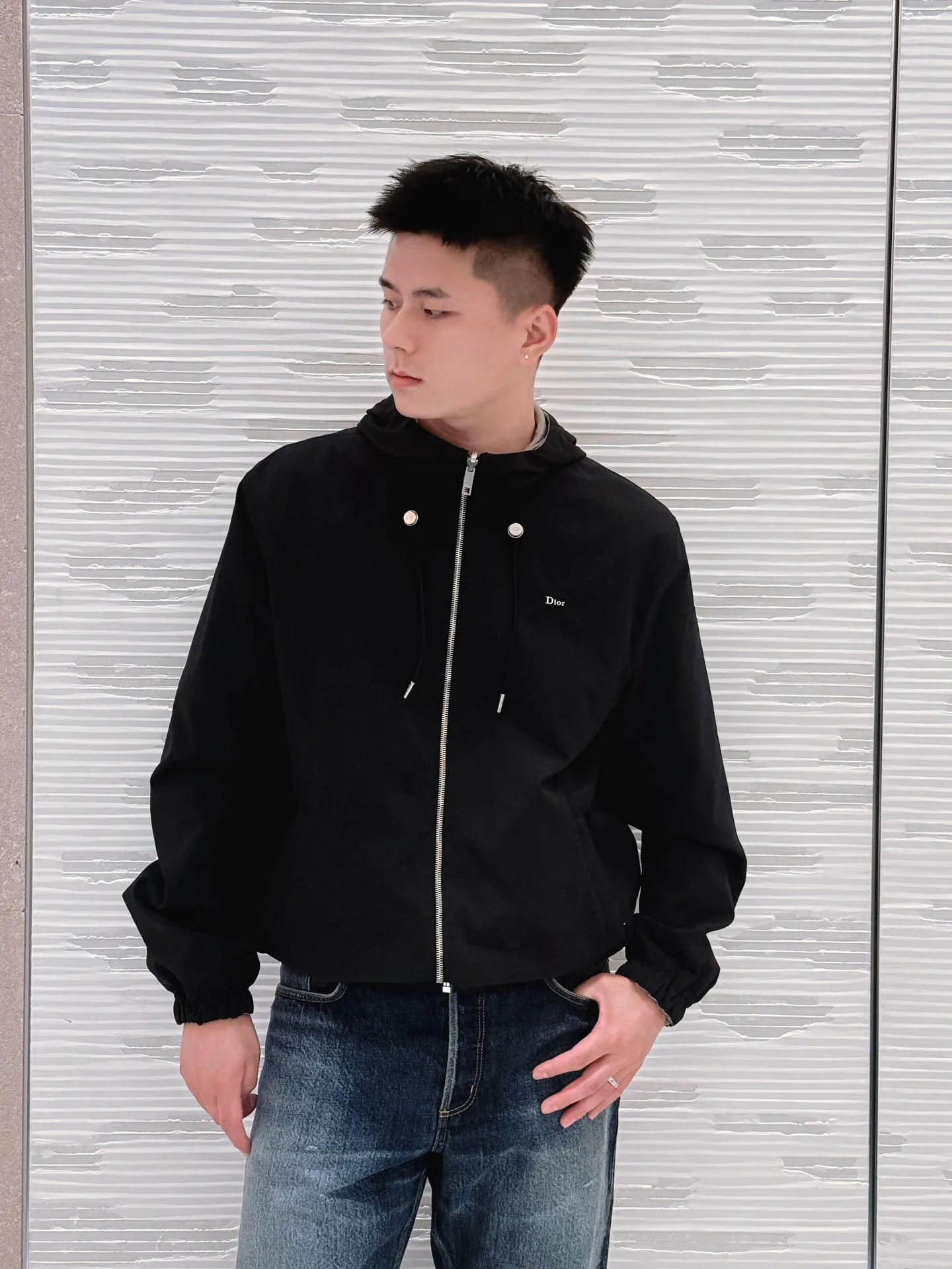 Dior/Dior reversible jacquard hooded jacket