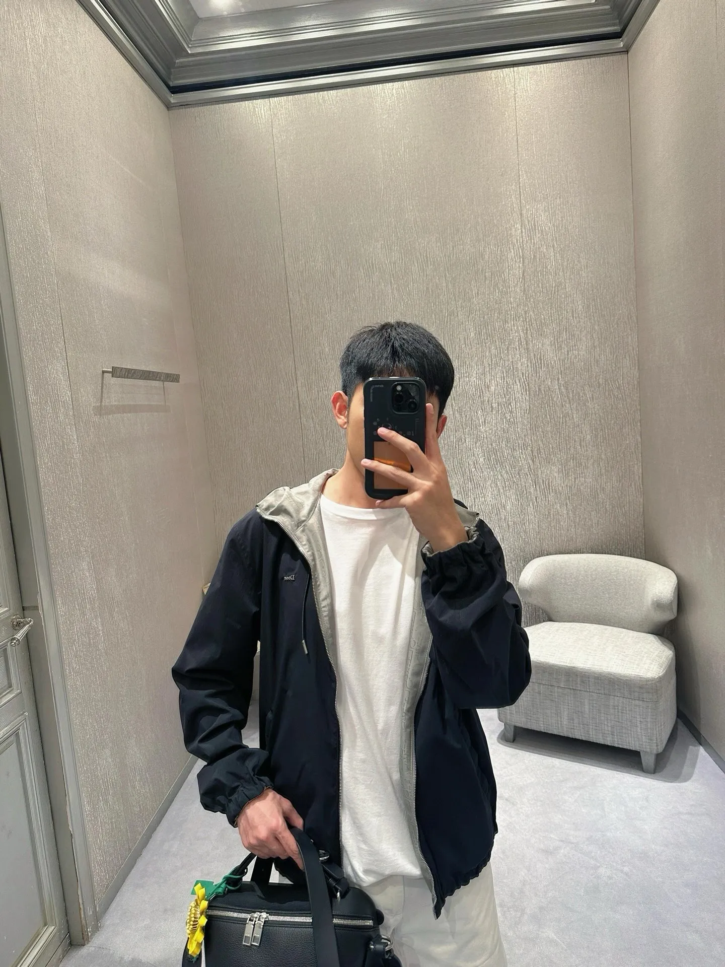 Dior/Dior reversible jacquard hooded jacket