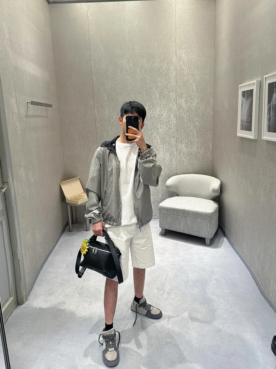Dior/Dior reversible jacquard hooded jacket