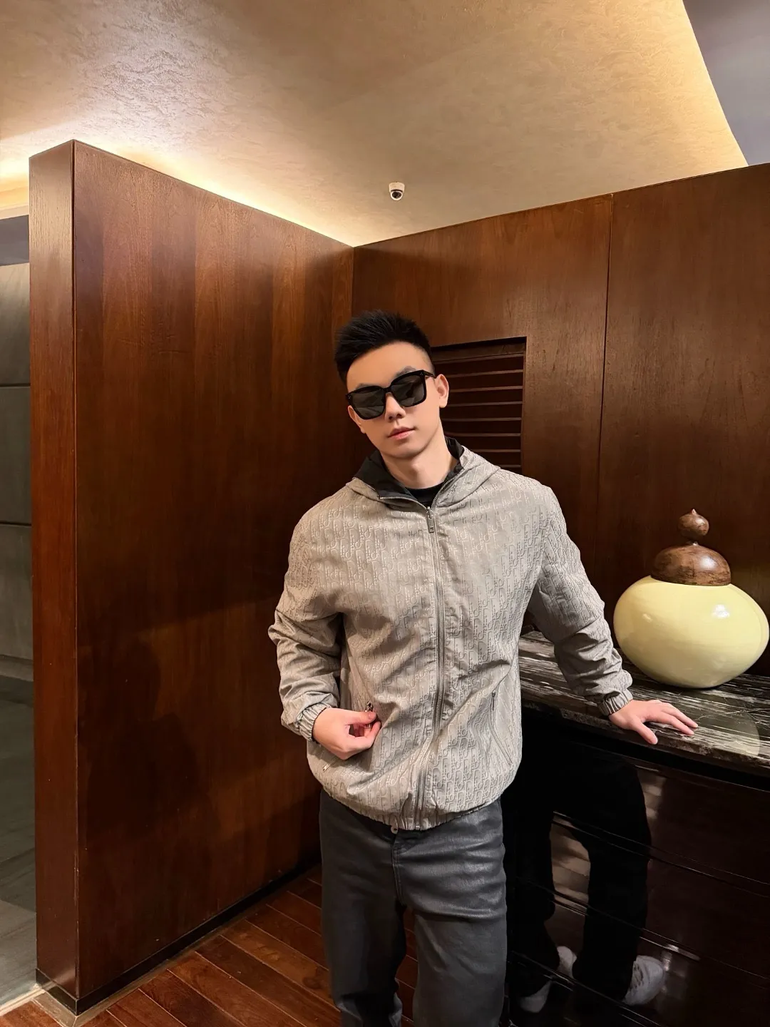 Dior/Dior reversible jacquard hooded jacket