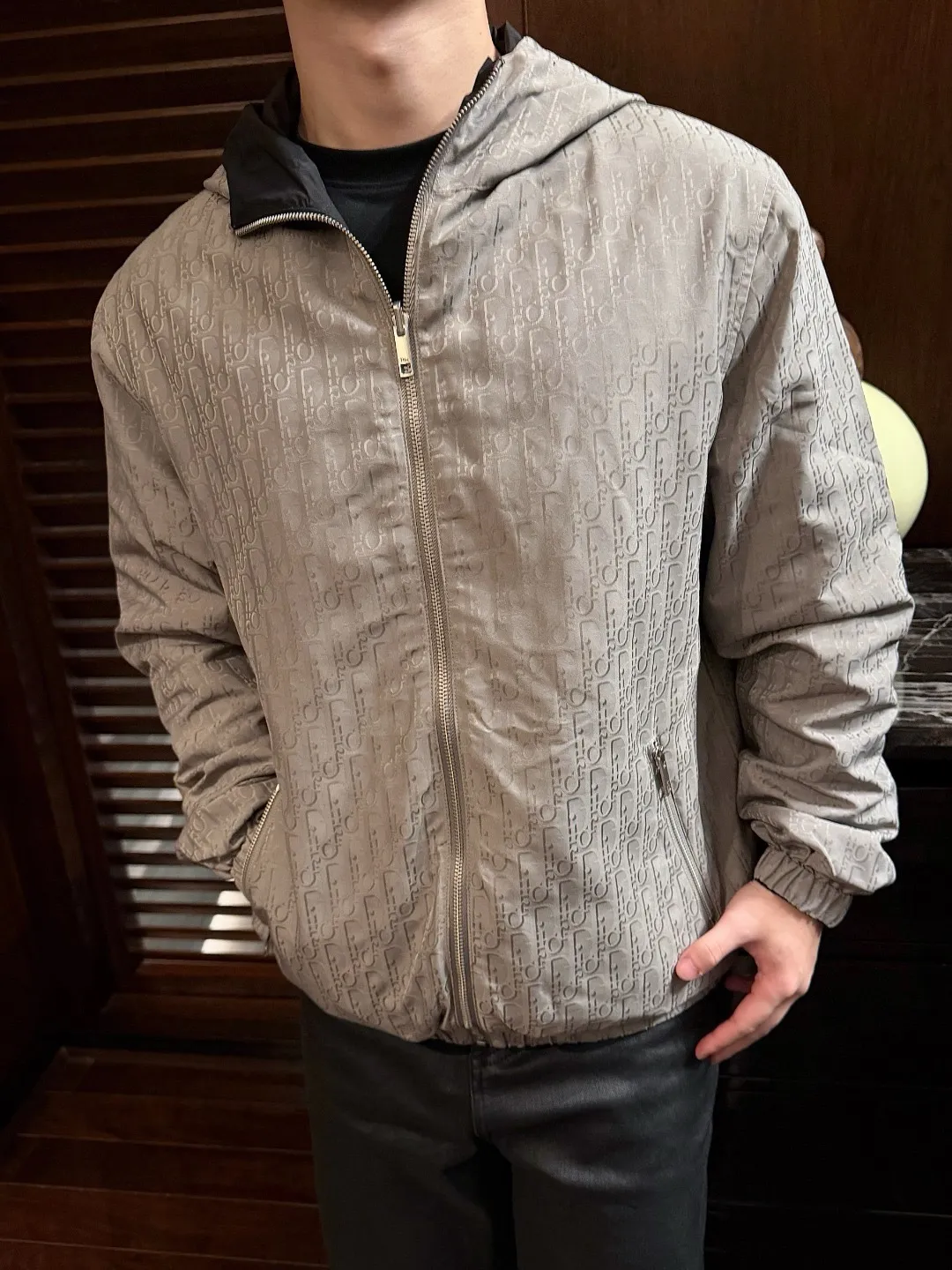 Dior/Dior reversible jacquard hooded jacket