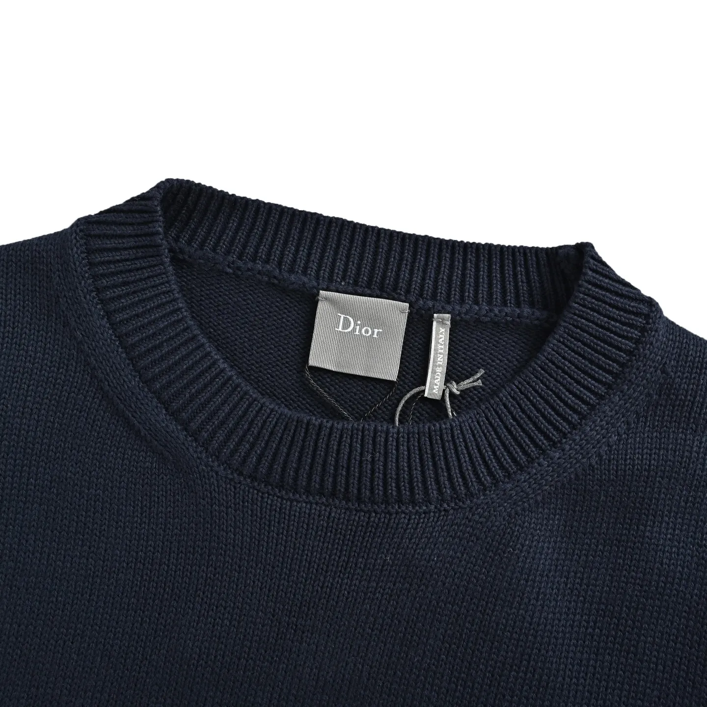Dior/Dior pockets full print jacquard cotton knit crewneck sweater
