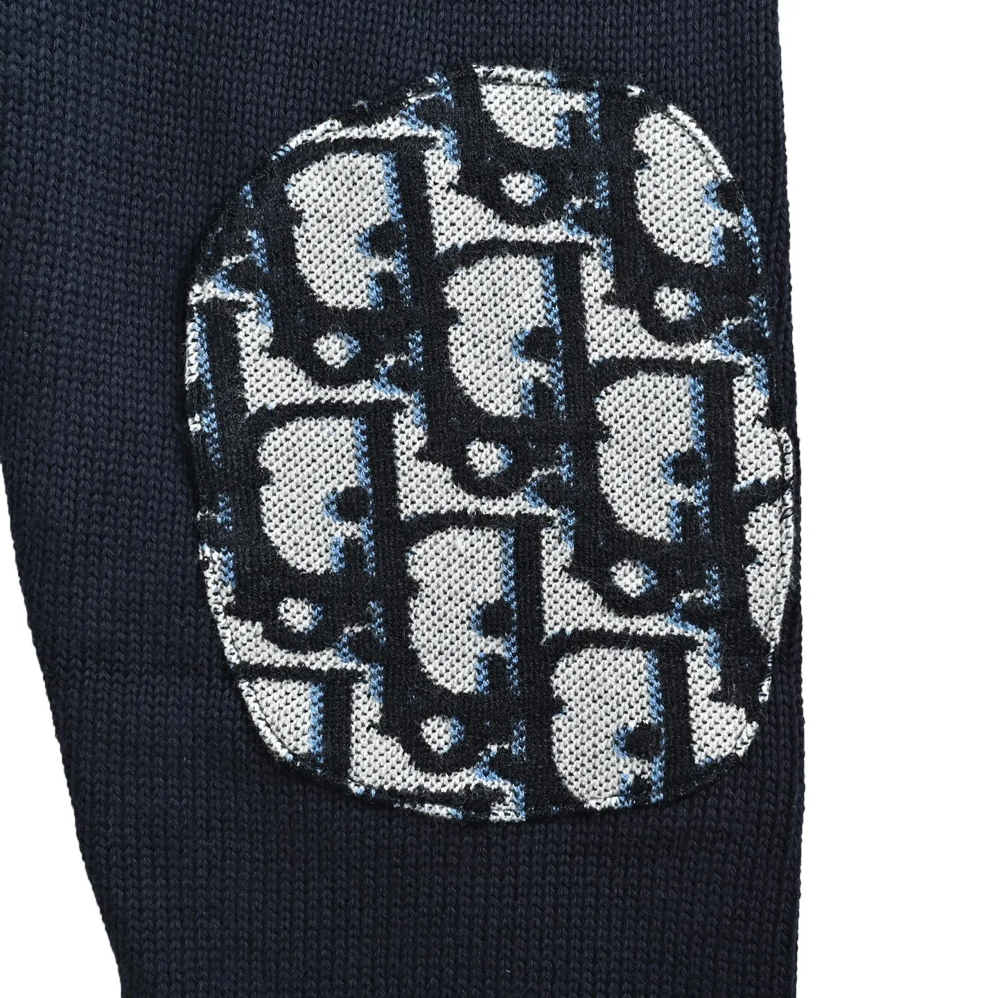 Dior/Dior pockets full print jacquard cotton knit crewneck sweater