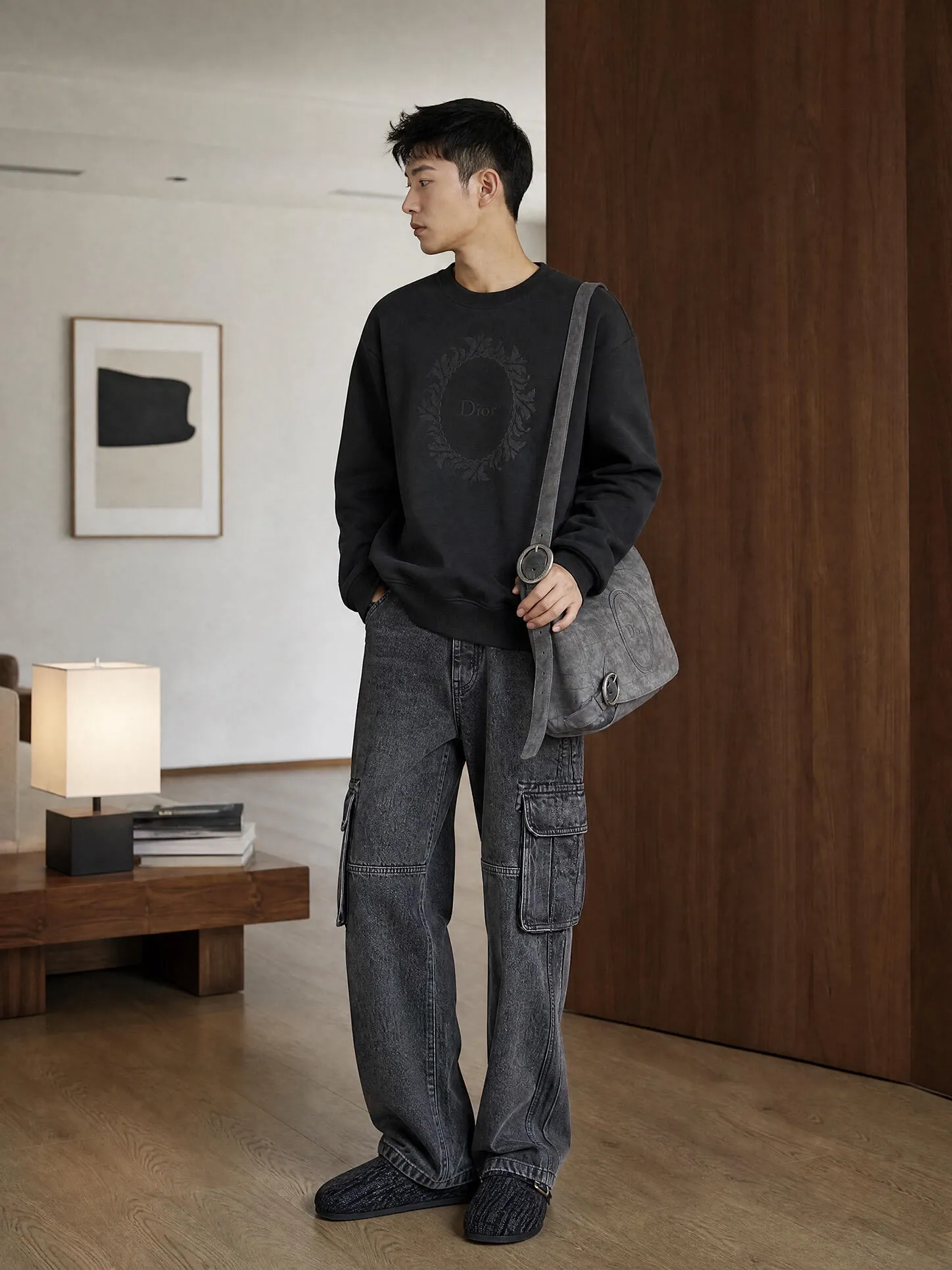 Dior/Dior Medaillon Round Sign Embroidered Crew Neck Sweatshirt