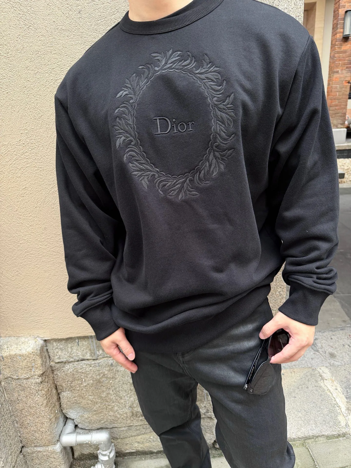 Dior/Dior Medaillon Round Sign Embroidered Crew Neck Sweatshirt