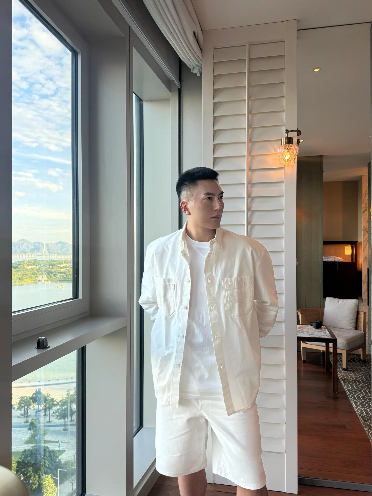 Dior/Dior 25Fw Open Line Canvas Shirt Jacket