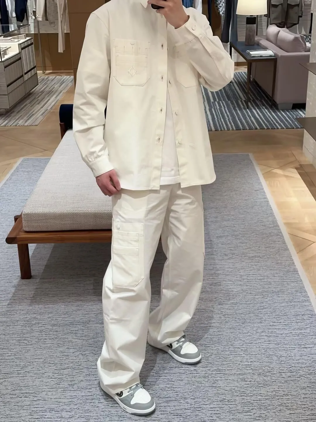Dior/Dior 25Fw Open Line Canvas Shirt Jacket