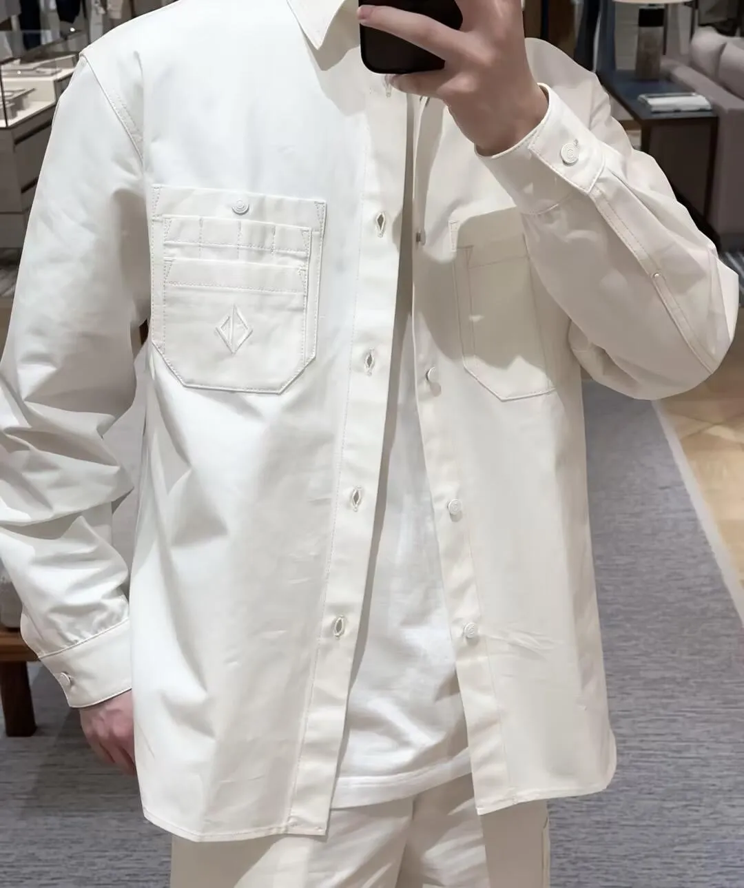 Dior/Dior 25Fw Open Line Canvas Shirt Jacket