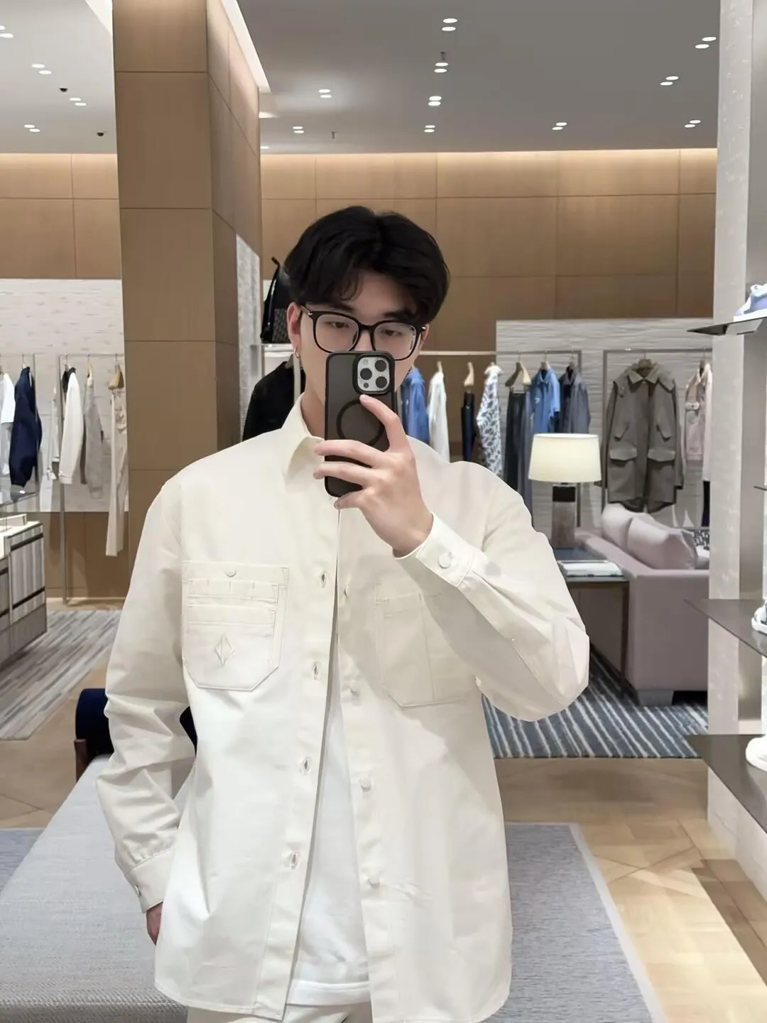 Dior/Dior 25Fw Open Line Canvas Shirt Jacket