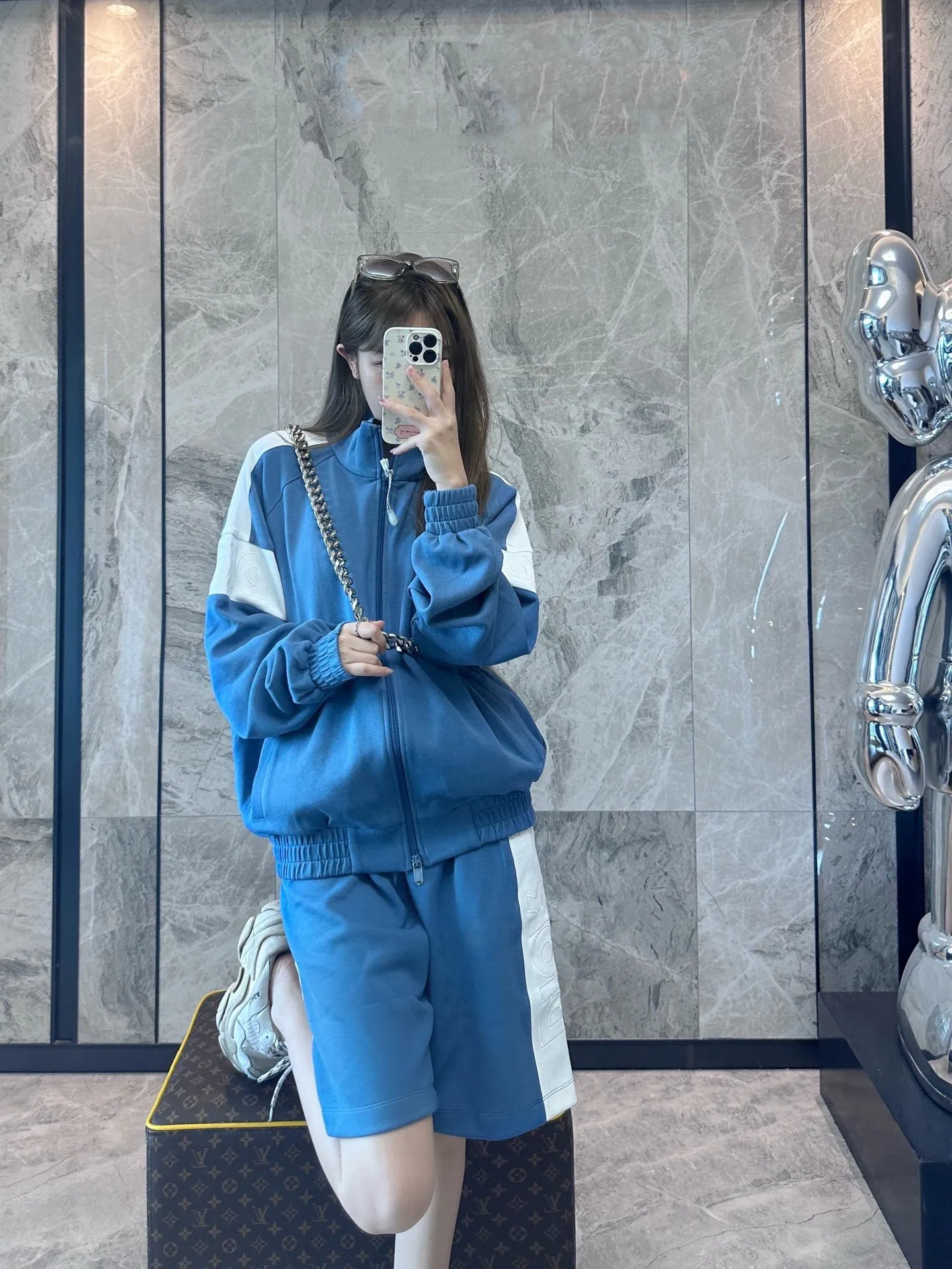 Dior/Dior Campus Style Patchwork Zip Sport Jacket Jacket