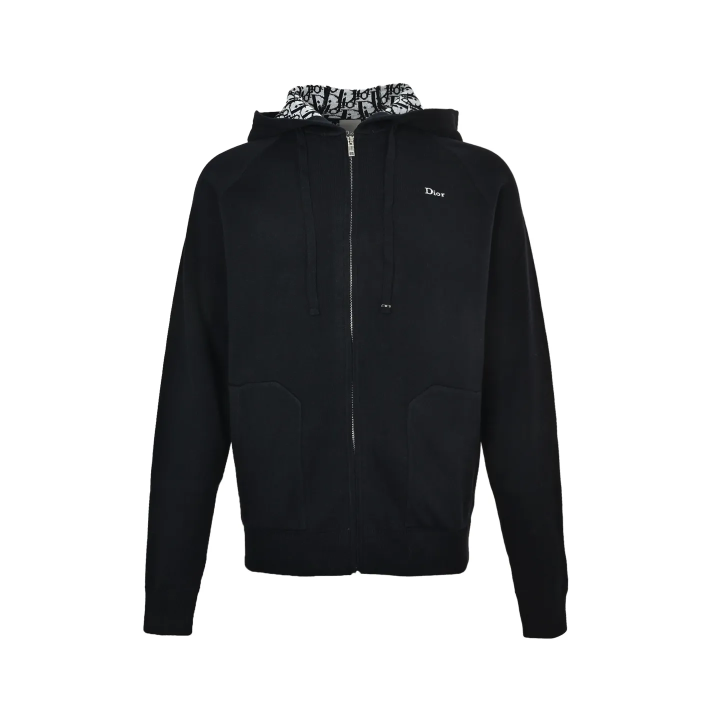 Dior/Dionelli Jacquard Blend Hooded Sweatshirt Jacket