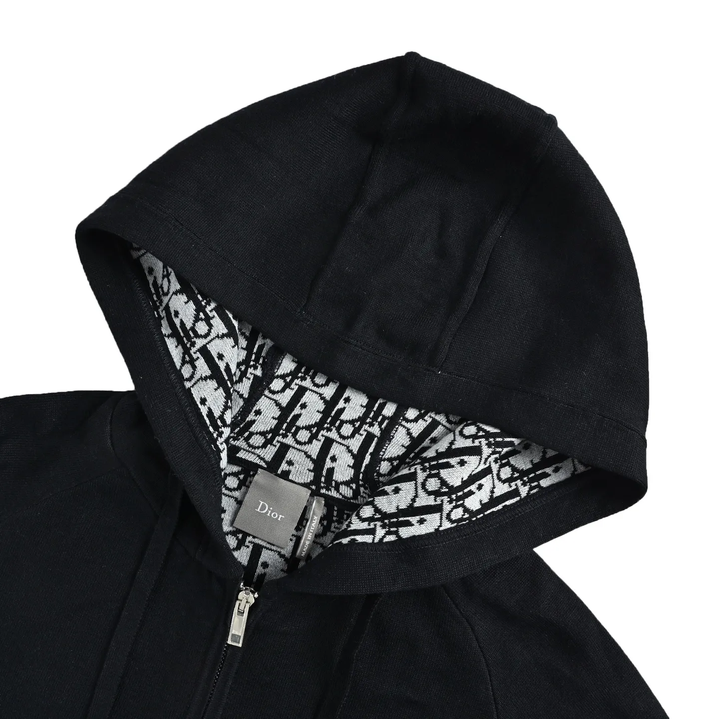 Dior/Dionelli Jacquard Blend Hooded Sweatshirt Jacket