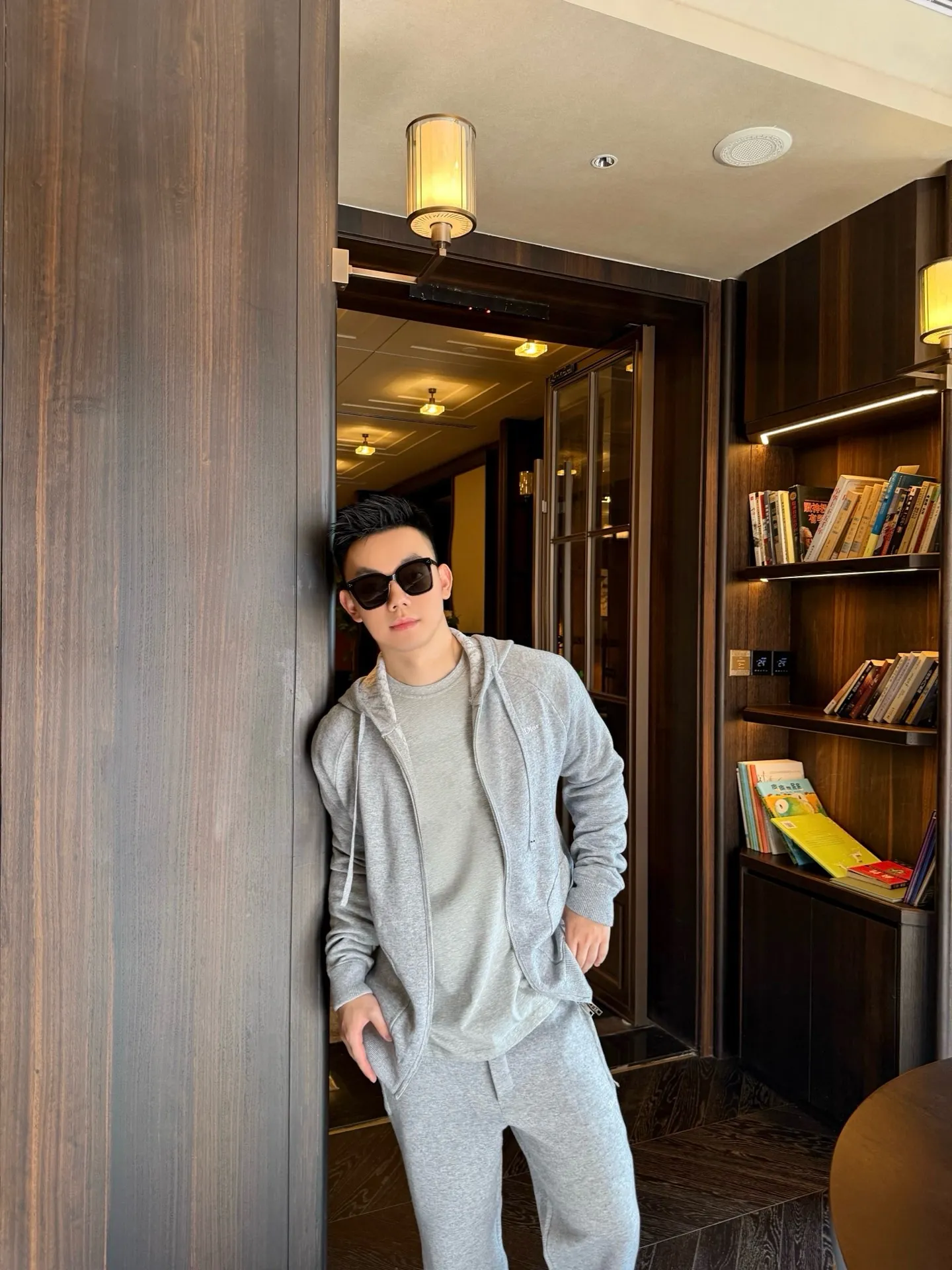 Dior/Dionelli Jacquard Blend Hooded Sweatshirt Jacket