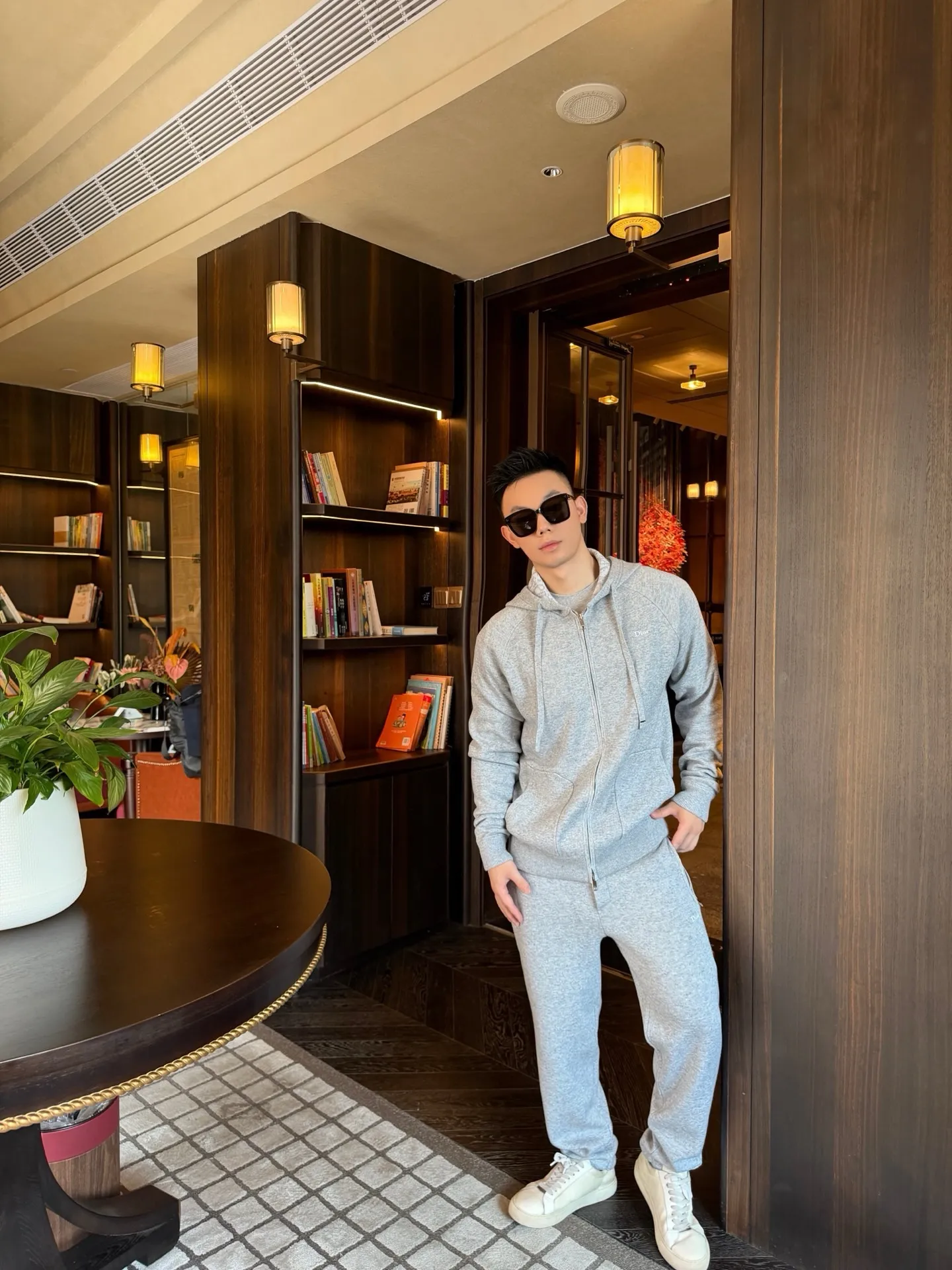 Dior/Dionelli Jacquard Blend Hooded Sweatshirt Jacket