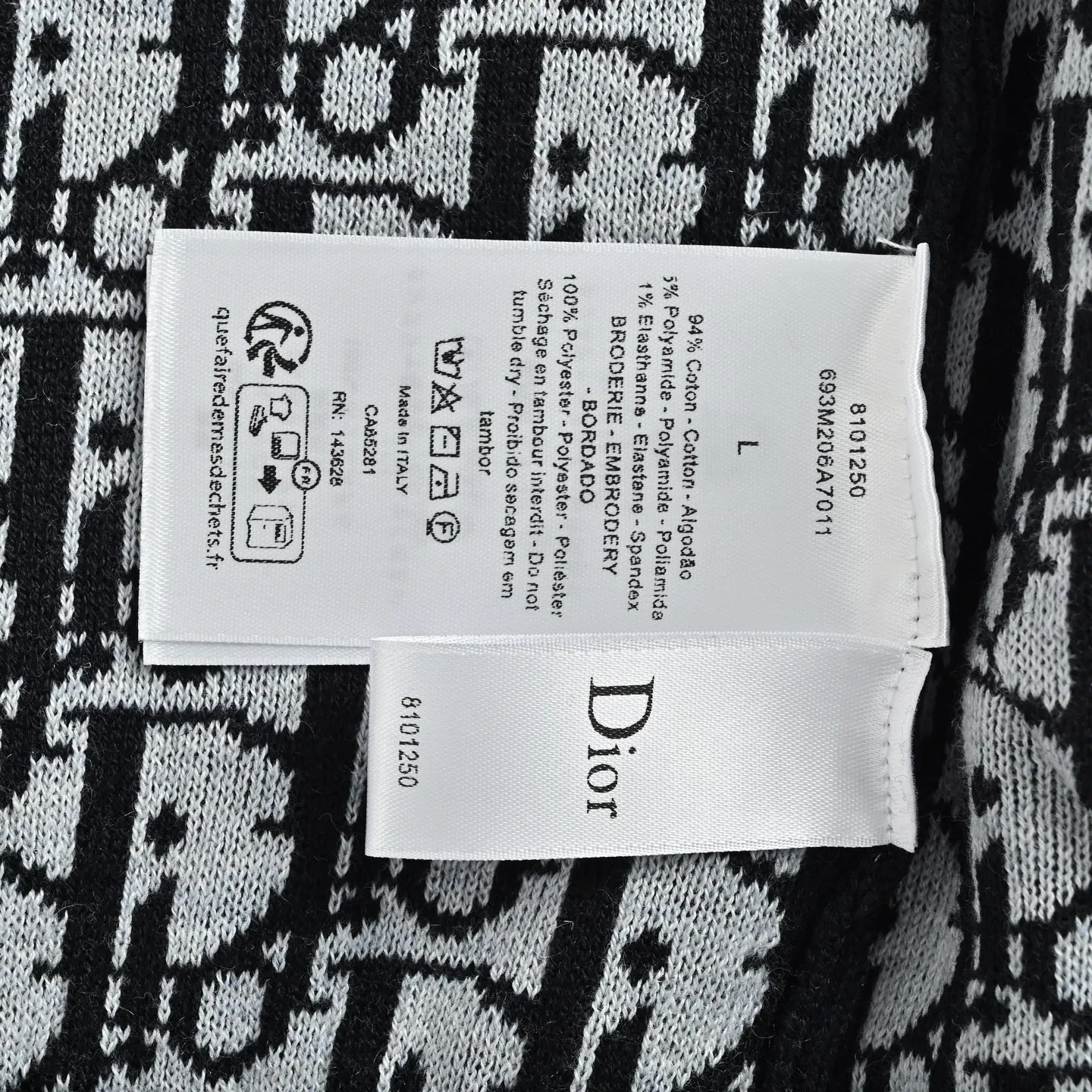 Dior/Dionelli Jacquard Blend Hooded Sweatshirt Jacket