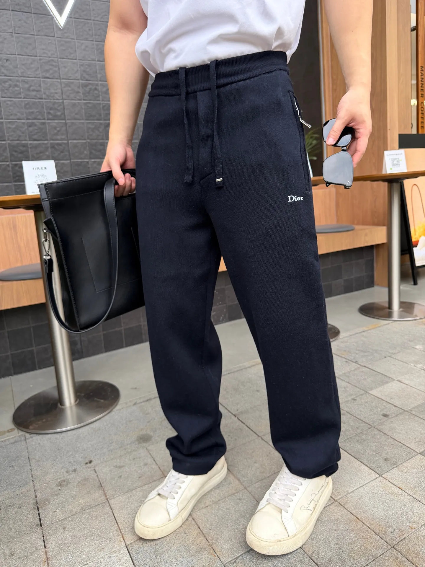 Dior/Dior Oblique lining old flower jacquard blend sports trousers