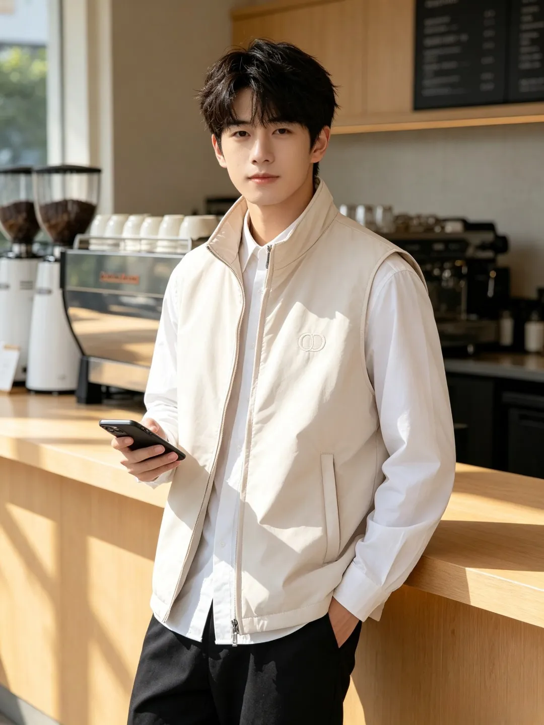 Dior/Dior CD embroidered stand collar vest