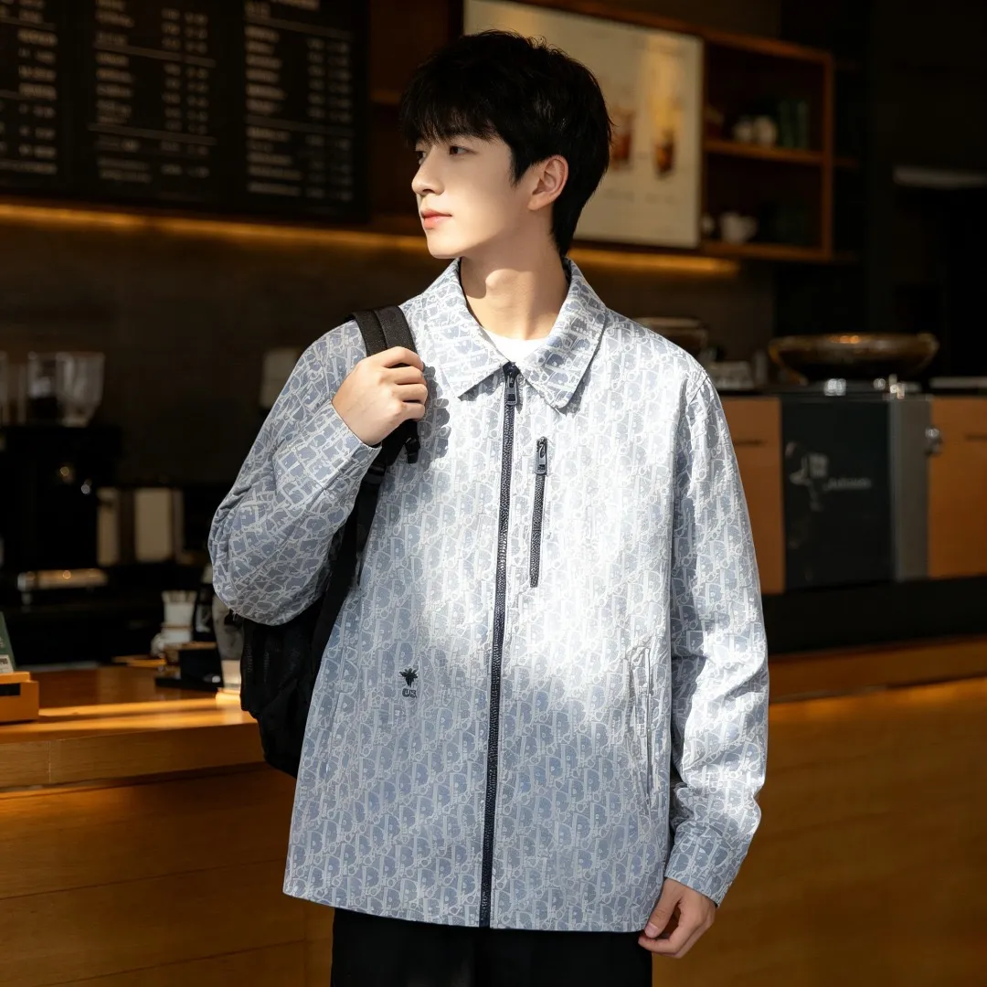 Dior/Dior Bee CD Embroidery Chest Zip Chain Zip Lapel Jacket