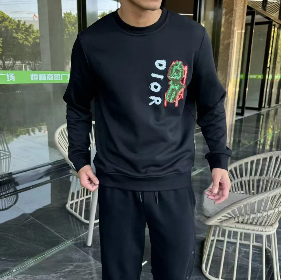 Dior/Dior 25Fw Small Dinosaur Embroidered Crewneck Sweatshirt