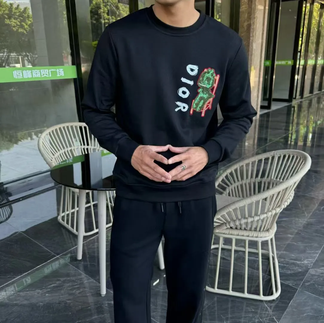 Dior/Dior 25Fw Small Dinosaur Embroidered Crewneck Sweatshirt