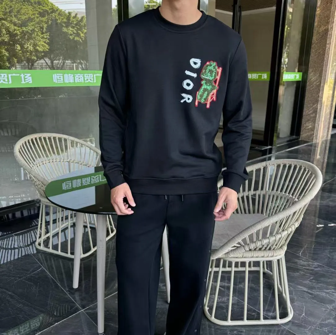 Dior/Dior 25Fw Small Dinosaur Embroidered Crewneck Sweatshirt