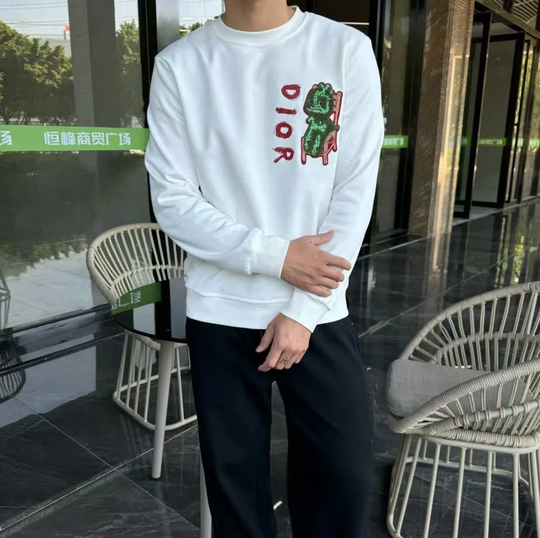 Dior/Dior 25Fw Small Dinosaur Embroidered Crewneck Sweatshirt