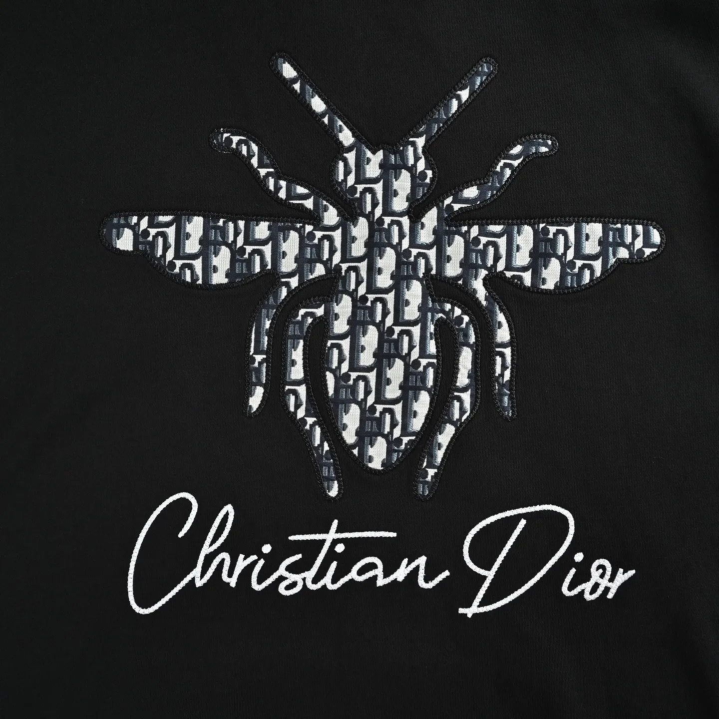 Dior/Dior old flower bee letter embroidered hooded sweatshirt