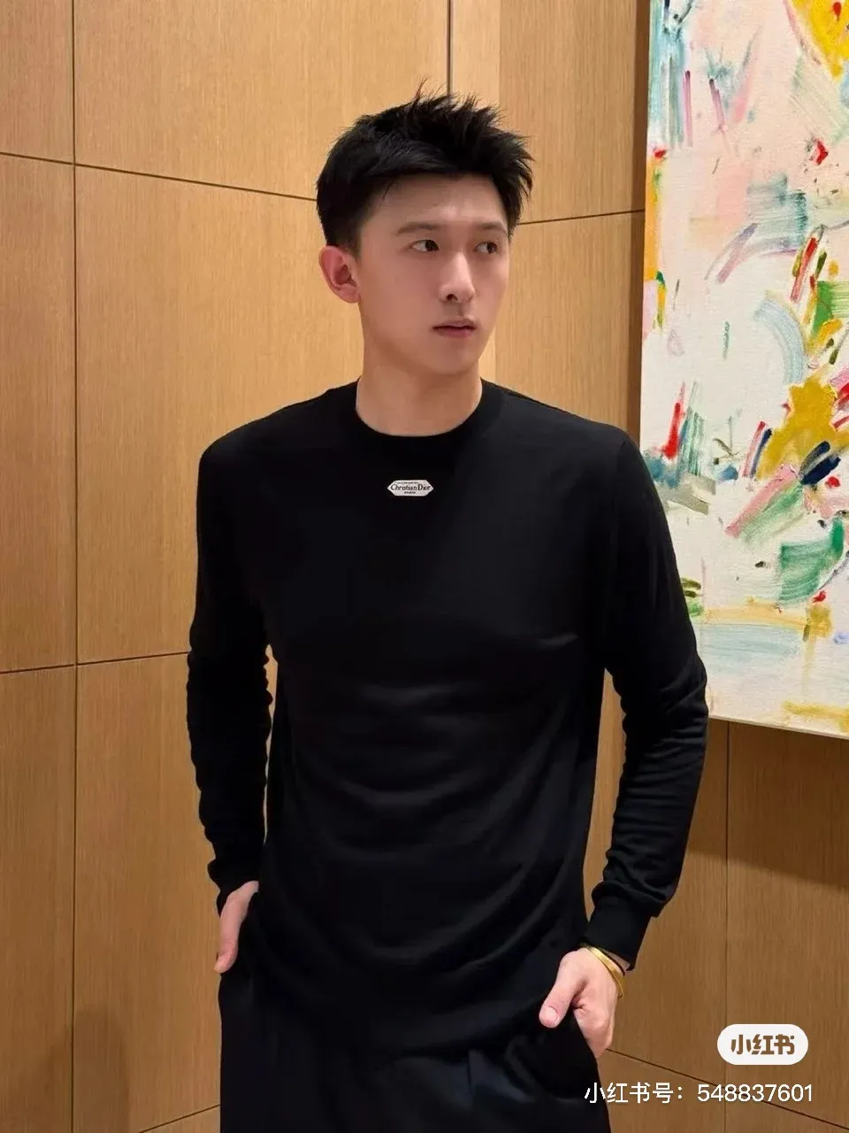 Dior/Dior 26Fw Neck Label Long Sleeve T-Shirt