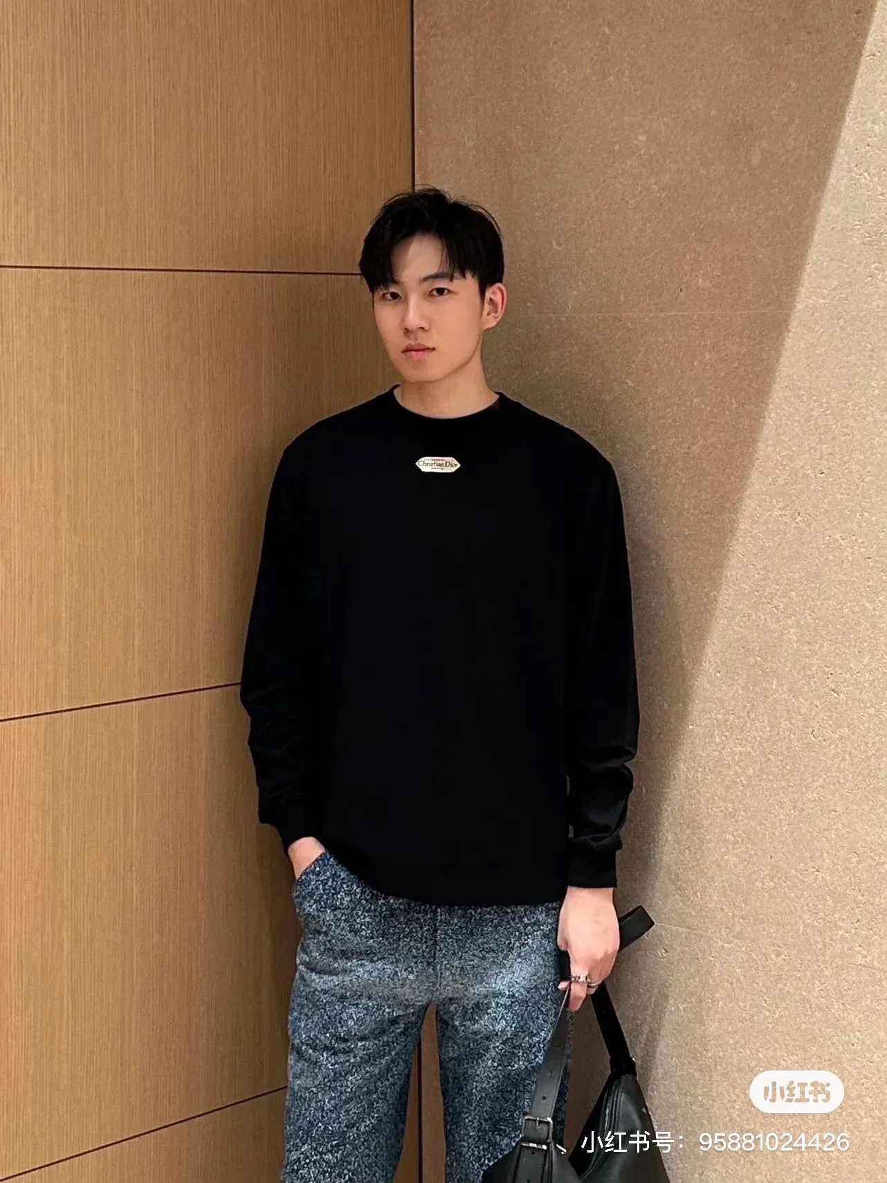 Dior/Dior 26Fw Neck Label Long Sleeve T-Shirt